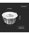 40W Ø22,1cm LED innfellingspanel - 105lm/W, COB LED, Hull: Ø20,7 cm, Mål: Ø22,1 cm, hvit kant