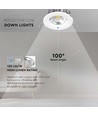 40W Ø22,1cm LED innfellingspanel - 105lm/W, COB LED, Hull: Ø20,7 cm, Mål: Ø22,1 cm, hvit kant