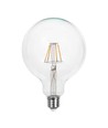 E27 6W LED filament pære - G125 globe, klar, varm hvit, 300° beam angle