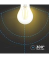 E27 10W LED filamentpære - A60, klart glass, 6500K, 1055lm