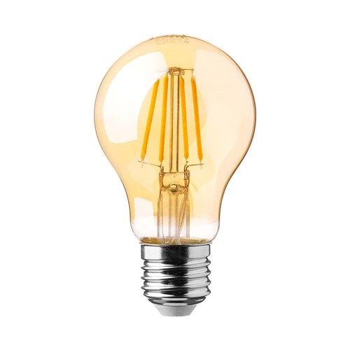 A60 LED Pære - 12W, E27, Filament, Amber Deksel, 2200K.