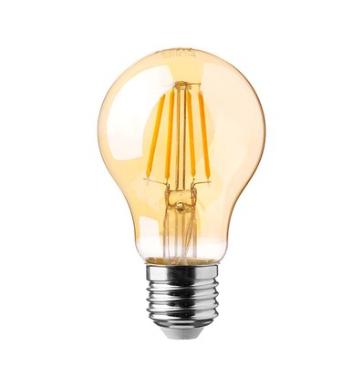 A60 LED Pære - 12W, E27, Filament, Amber Deksel, 2200K.