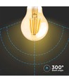 12W E27 LED-pære - A60, kulltråd, ravfarget glass, ekstra varm 2200K