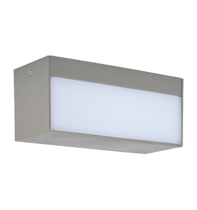 12W LED vegglampe med opp/ned lys - IP65 utendørs, grå, 230x100x90mm, inkl. lyskilde