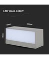 12W LED vegglampe med opp/ned lys - IP65 utendørs, grå, 230x100x90mm, inkl. lyskilde