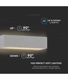 12W LED vegglampe med opp/ned lys - IP65 utendørs, grå, 230x100x90mm, inkl. lyskilde