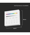 4 Sone RGB+W WiFi veggpanel fjernkontroll, 3V - 86x86mm, hvit, 4 soner, dimbar, RF 2.4GHz