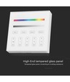 4 Sone RGB+W WiFi veggpanel fjernkontroll, 3V - 86x86mm, hvit, 4 soner, dimbar, RF 2.4GHz