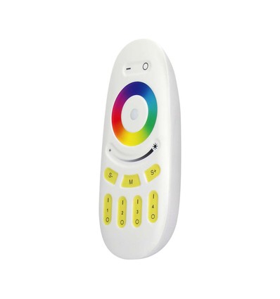 Trådløs Touch RGB+W fjernkontroll - 4 soner, 2.4GHz, hvit, til RGB+W LED strips