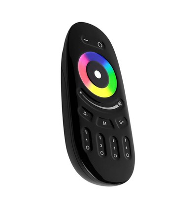 Touch fjernkontroll til RGB+W - Sort, 4 soner, 2.4GHz, batteridrevet