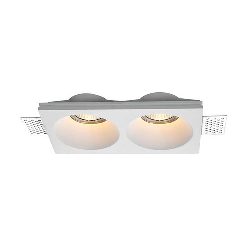 2x GU10 Lampe - rund, hvit