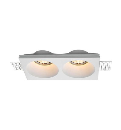 2x GU10 Lampe - rund, hvit