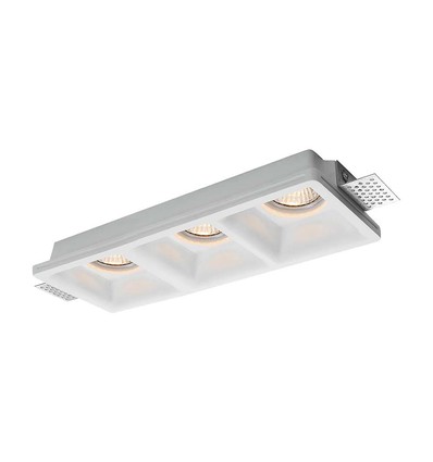 3xGU10 Lampe - Firkantet, Hvit