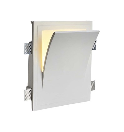 E14 gips vegglampe - Hvit, 25,5 x 31,5 cm, innendørs, uten lyskilde