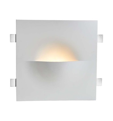 G9 gips vegglampe - Firkantet, hvit, uten lyskilde