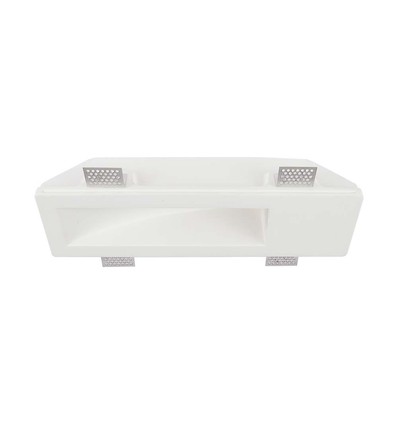 GU10 gips innfellingsspot til 3 lyskilder - Firkantet, hvit, overmalbar, hullmål: 35,5 x 10,5 cm