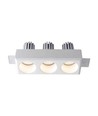 3xGU10 innfellingsspot i gips, rund - Hvit, kan males, IP20 innendørs