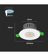 5W/8W LED innfellingsspot, fire-rated - 830lm, IP65, dimbar, CCT, 60 grader, hvit/sort/krom finish