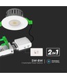 5W/8W LED innfellingsspot, fire-rated - 830lm, IP65, dimbar, CCT, 60 grader, hvit/sort/krom finish