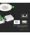 5W/8W LED innfellingsspot, fire-rated - 830lm, IP65, dimbar, CCT, 60 grader, hvit/sort/krom finish