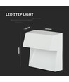 3W Trappelys LED - 4000K, hvit, hus