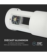 10W Vegglampe - LED, 4000K, Hvit, 25cm Høyde