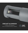 10W LED vegglampe - 3000K, grå, 25cm