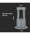 10W LED hagelampe / bedlampe, 25cm - IP65, 6400K, grå, utendørs