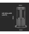 10W Vegglampe - 6400K, Svart hus, 25cm høyde