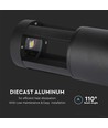 10W Vegglampe - 6400K, Svart hus, 25cm høyde