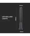 10W LED hagelampe / bedlampe, 80cm, IP65 - 1000lm, sort, kald hvit, utendørs