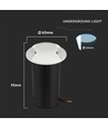 1W LED nedgravingsspot - 6400K, hvit, 12V