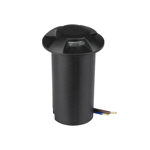 1W LED nedgravingsspot - 6400K, sort, 12V