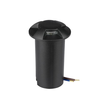 1W LED nedgravingsspot - 6400K, sort, 12V