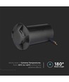 1W LED nedgravingsspot - 6400K, sort, 12V