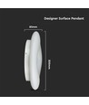 LED Designer pendel med fjernkontroll - CCT dimbar, sort/hvit, 3 års garanti