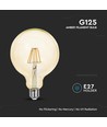 G125 LED Kulltrådspære 12W E27 - Amberfarget, 2200K.