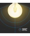 E27 12W G125 LED filament pære - Amber glass, 2200K, 1350lm, 300° lysspredning