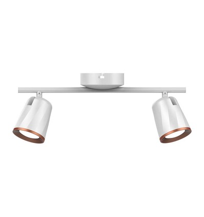 12W dobbel LED vegglampe - 3000K, hvit