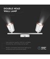 12W dobbel LED vegglampe - 3000K, hvit