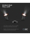 12W LED vegglampe - Sort, 3000K