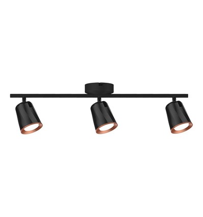 18W sort LED vegglampe - 4000K, 3 hoder