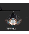 18W sort LED vegglampe - 4000K, 3 hoder