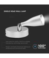 4,5W LED vegglampe - 420lm, 3000K, hvit, innendørs