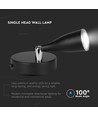 4,5W LED vegglampe - 420lm, 4000K, IP20, sort, innendørs dekorasjonsbelysning