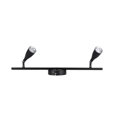 9W LED vegglampe, sort - 4000K, 840lm, IP20, dobbelt hode, innendørs, inkl. lyskilde
