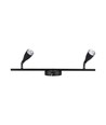9W LED vegglampe, sort - 4000K, 840lm, IP20, dobbelt hode, innendørs, inkl. lyskilde