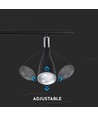 9W LED vegglampe, sort - 4000K, 840lm, IP20, dobbelt hode, innendørs, inkl. lyskilde