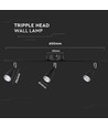 13,5W LED vegglampe - 3000K, sort