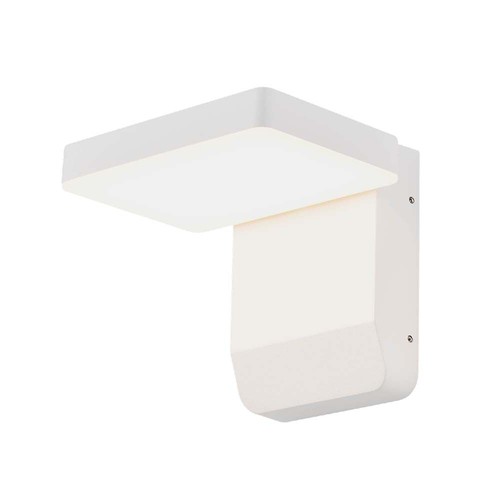 17W Vegglampe LED - 3000K, hvit, kvadratisk, IP65.